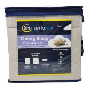 Serta SertaRest Comfy Sleep Sheet Set Sheets Secure Fit On Mattress Twin 4 pc